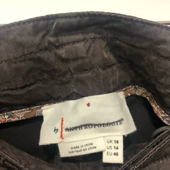 NWT By Anthropologie Slouchy Aviator Pants Carbon Brown Size 14 - Picture 10 of 15